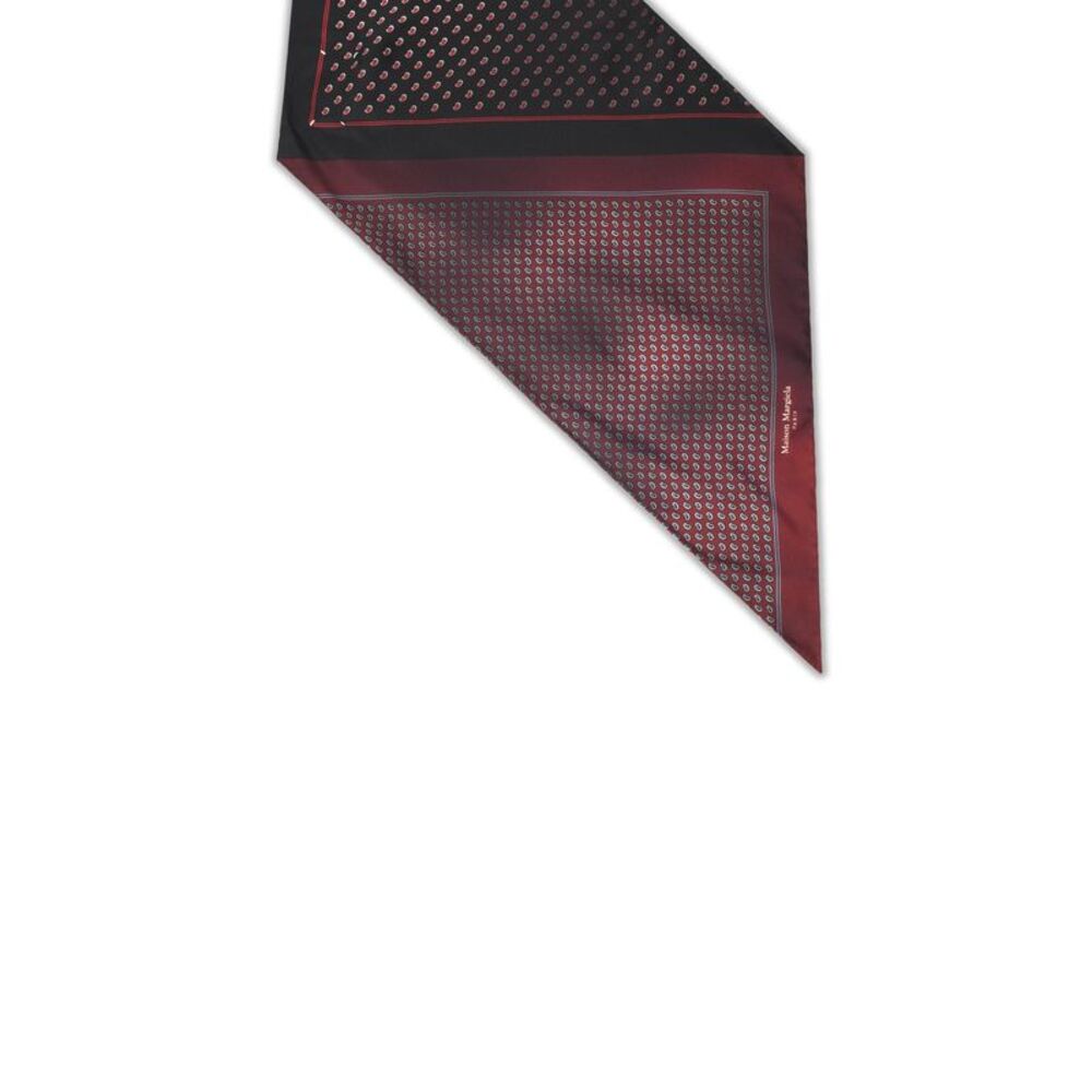 Maison Margiela Black And Burgundy Silk Scarf Men